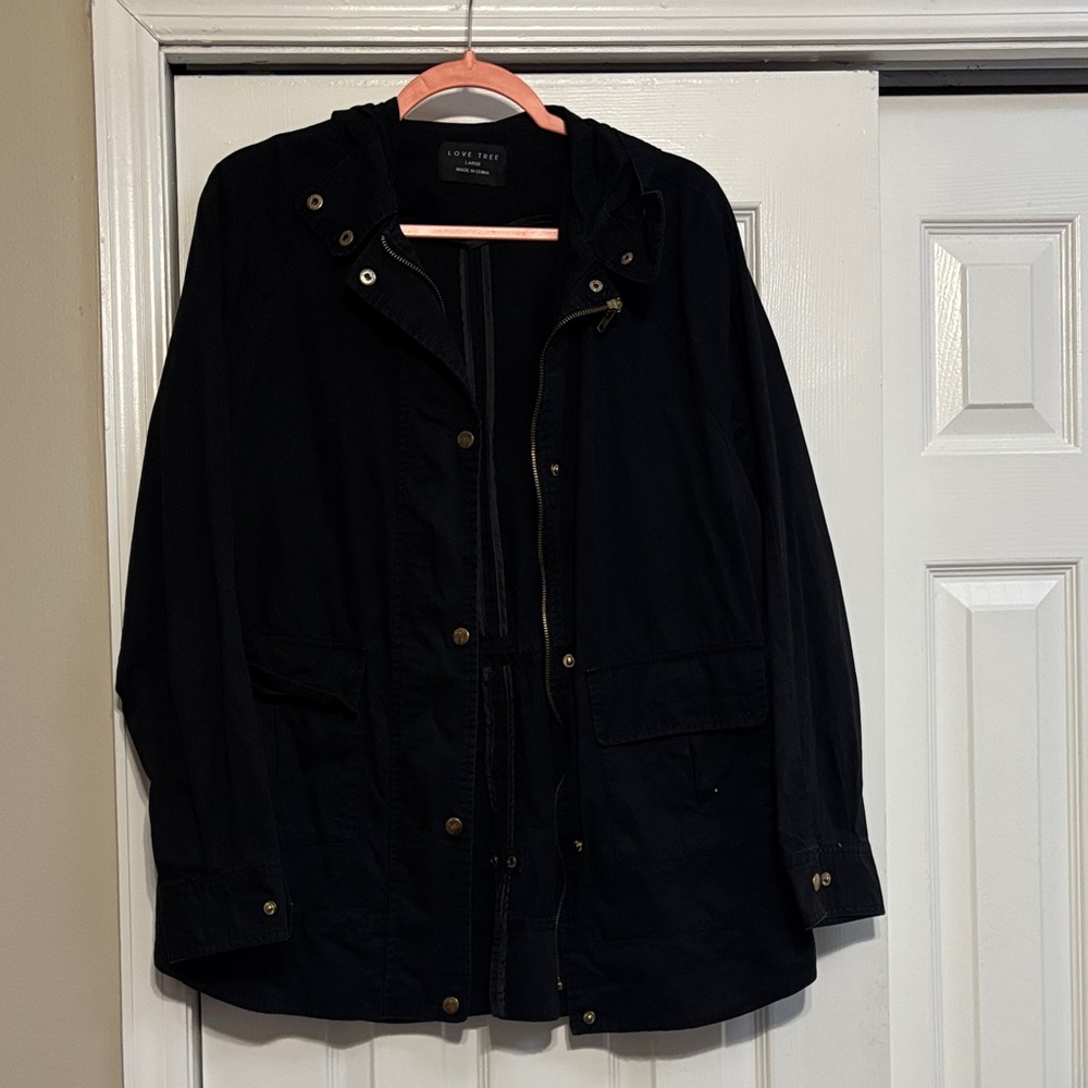 Love Tree Black Utility Jacket